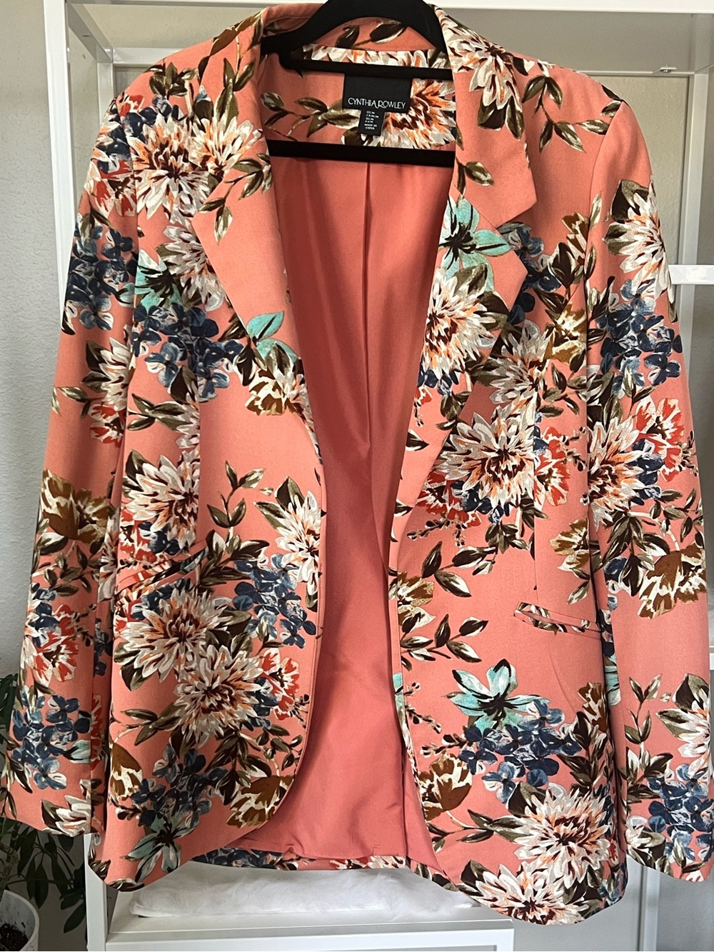 Orange Floral Blazer Jacket by Cynthia Rowley
